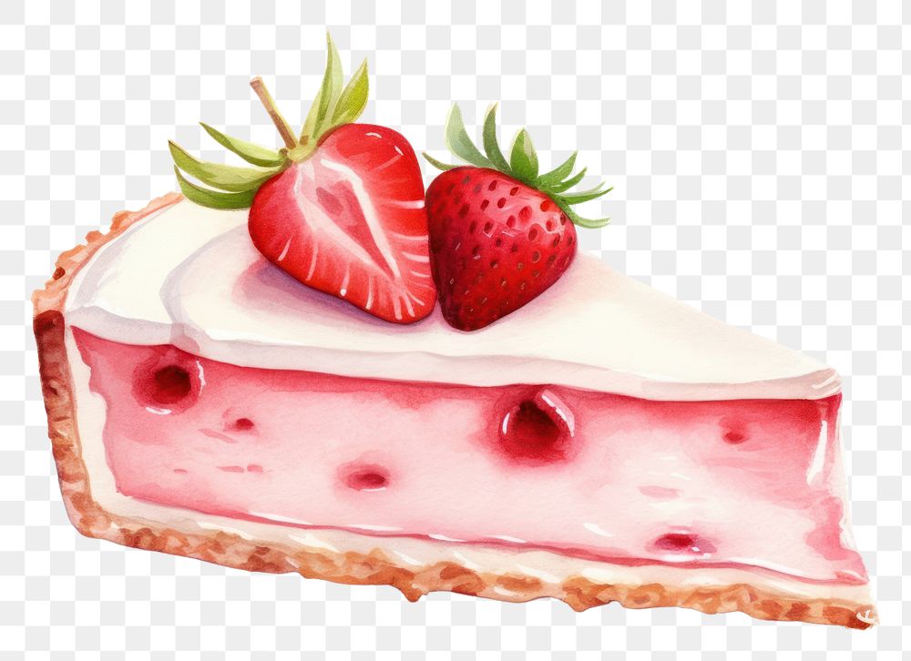 PNG  Strawberry cake dessert fruit.