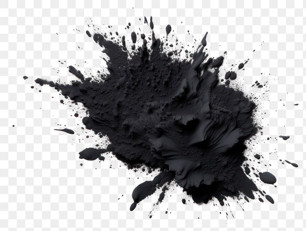 PNG Pigment powder black white background splattered.