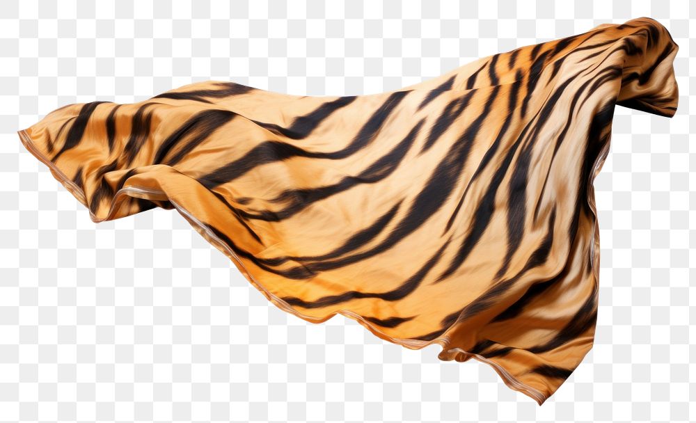 PNG Tiger pattern fabric textile white background crumpled.