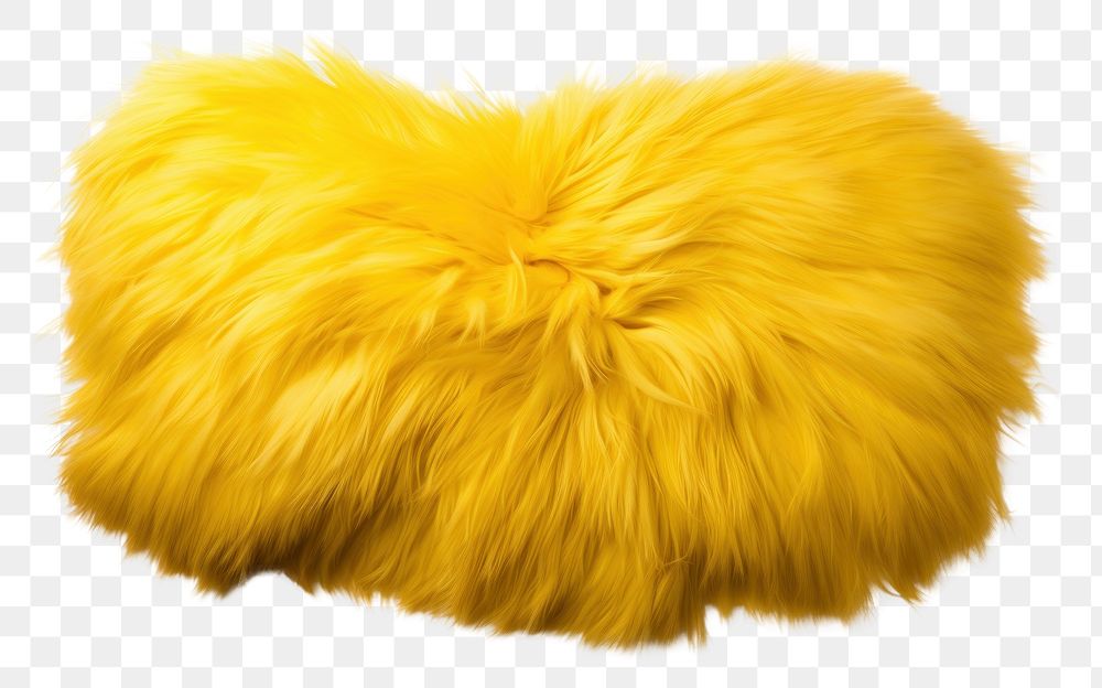 PNG Yellow fur fabric textile yellow white background.