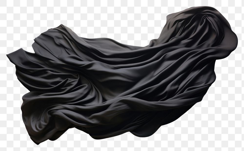 PNG Black Wool fabric textile white background crumpled.