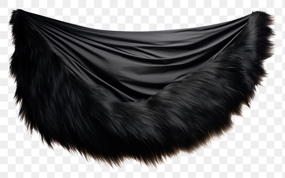 PNG Black fur fabric textile white background elegance.