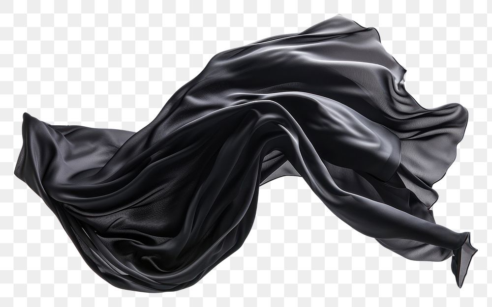 PNG Black textile silk white background