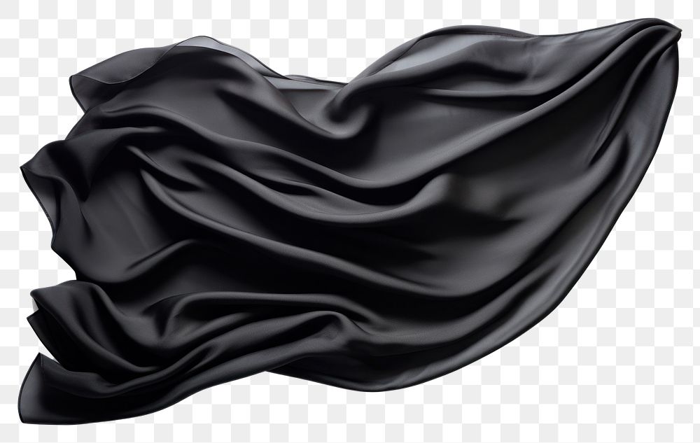 PNG Black silk fabric textile white background monochrome.