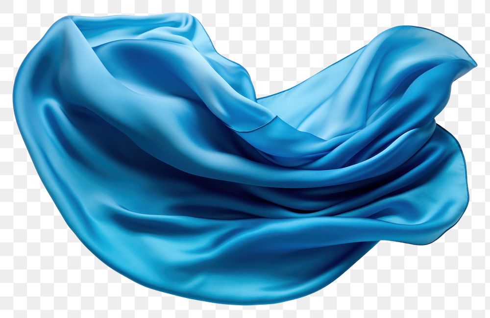 PNG Blue silk fabric textile white background turquoise.