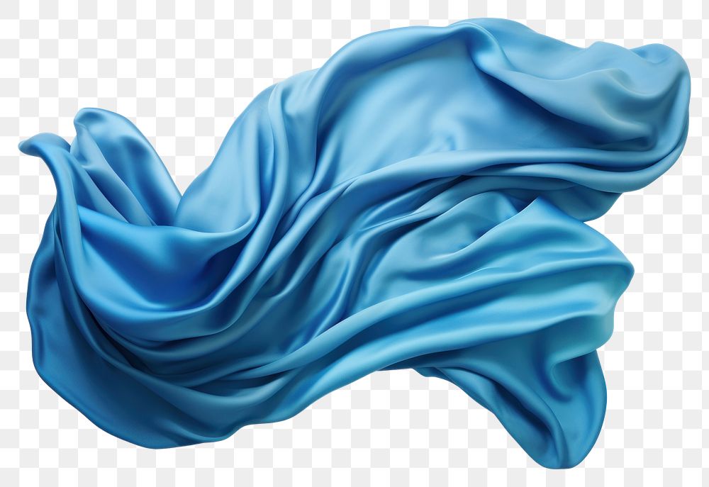 PNG Blue silk fabric textile white background creativity.