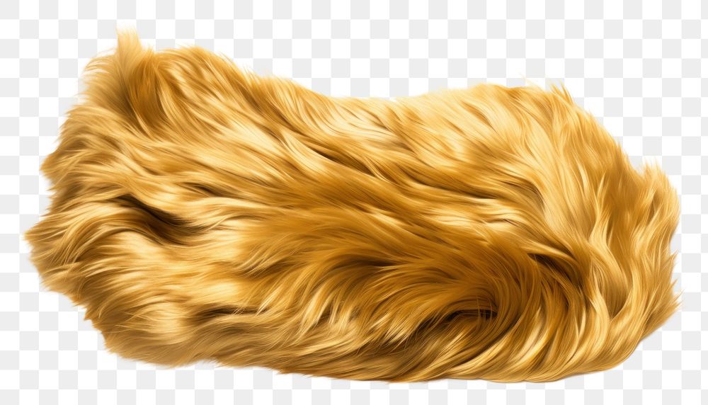 PNG Gold fur fabric textile mammal white background.