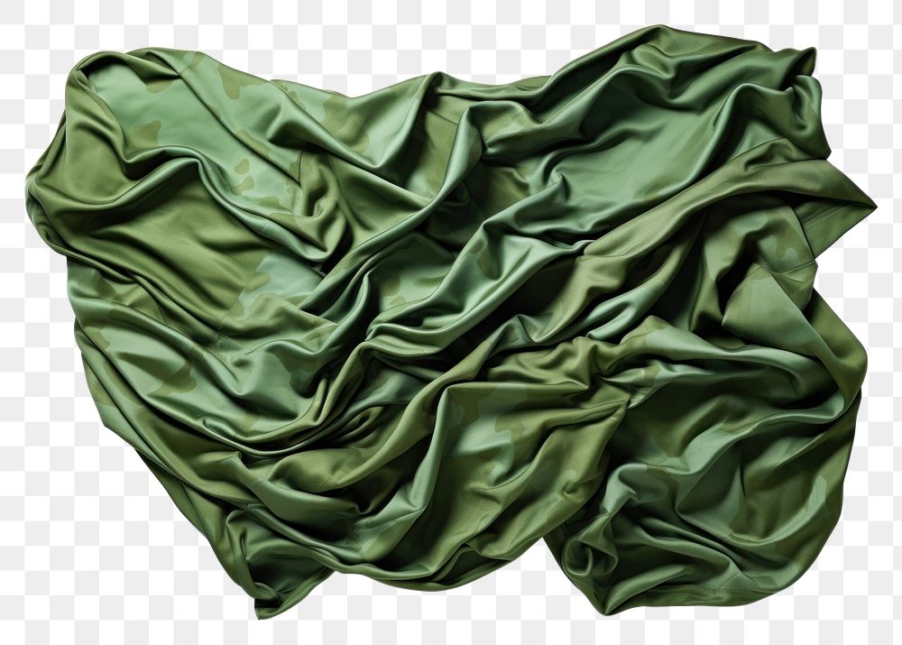 PNG Green camouflage pattern on cotton fabric textile silk white background.