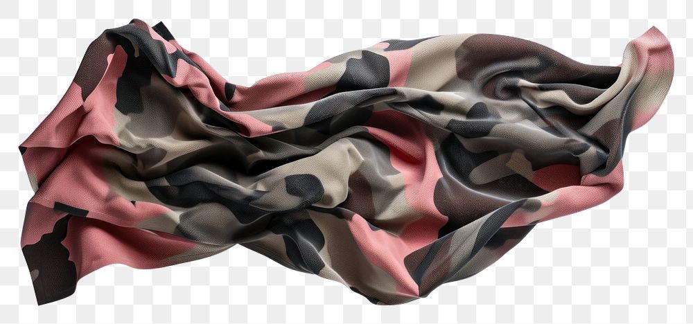 PNG Military camouflage pattern on cotton fabric textile white background crumpled.
