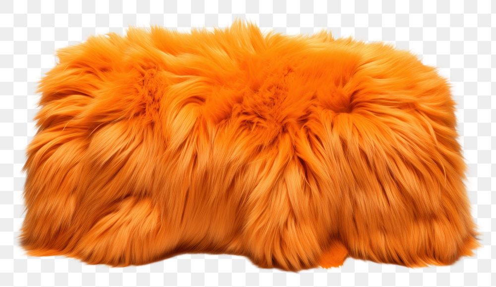 PNG Orange fur fabric textile white background softness.