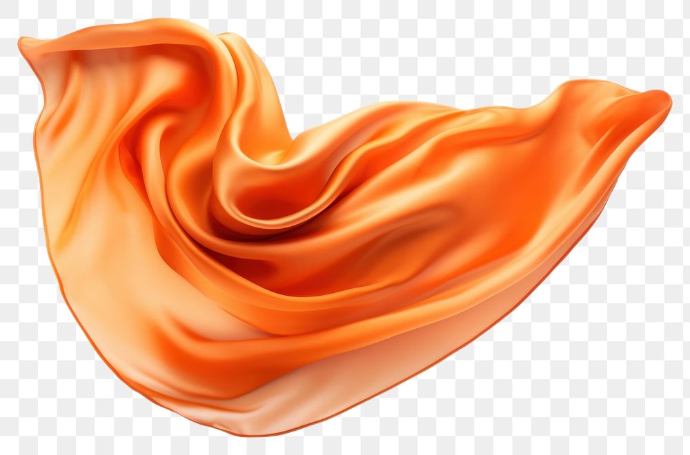 PNG Orange silk fabric textile white background abstract.