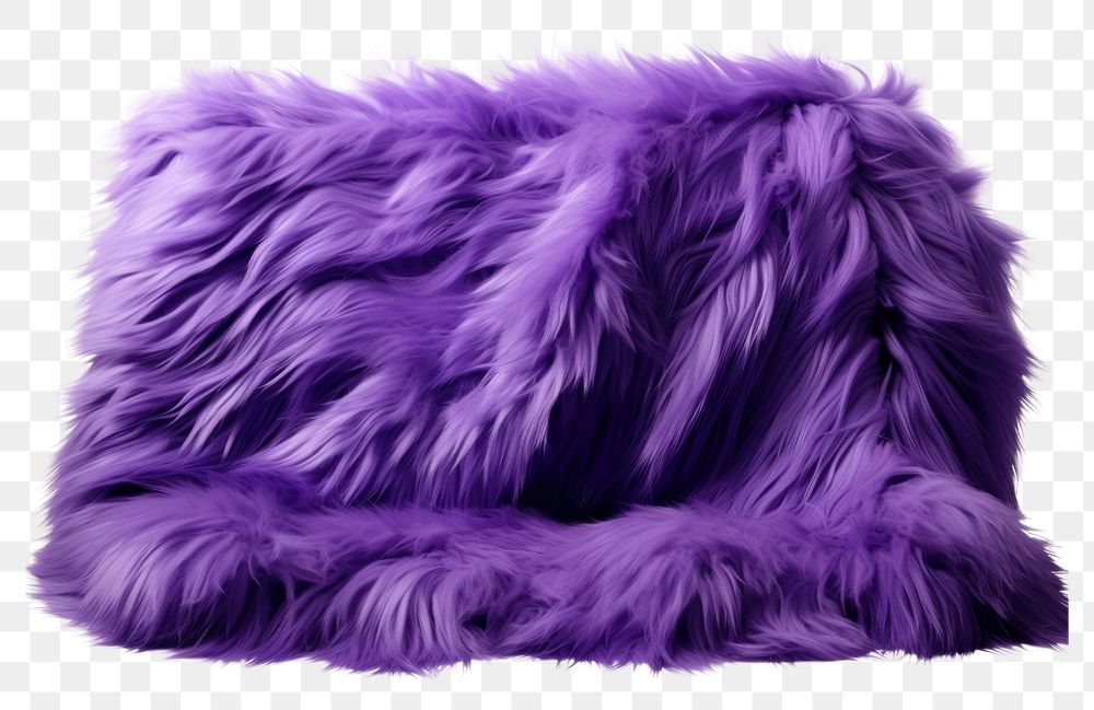 PNG Purple fur fabric textile white background softness.