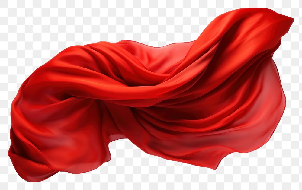 PNG Red silk textile white background crumpled.
