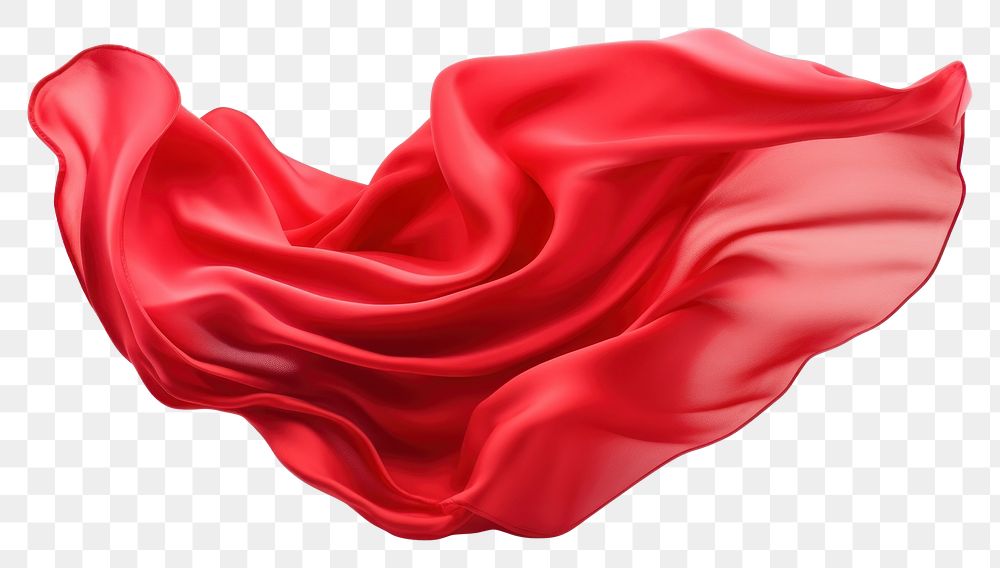 PNG Red silk textile petal white background