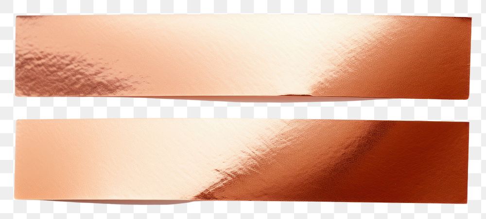 PNG  Glossy copper foil adhesive strip white background rectangle panoramic. AI generated Image by rawpixel.