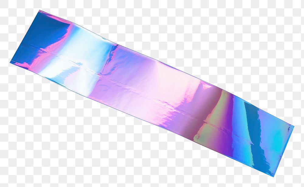 PNG  Glossy holographic pastic vinyl adhesive strip white background aluminium rainbow
