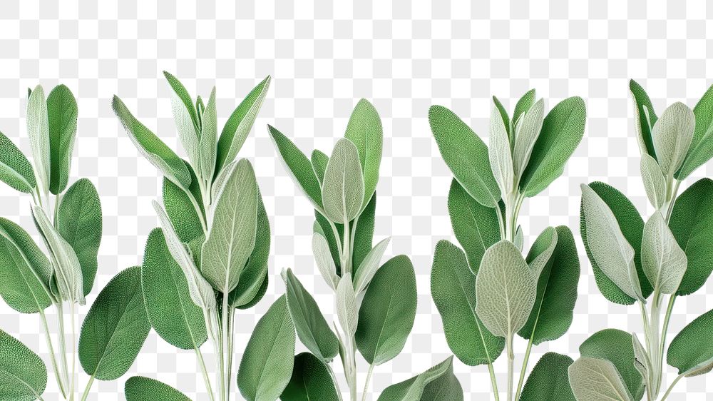 PNG Sage leaves backgrounds plant herbs.