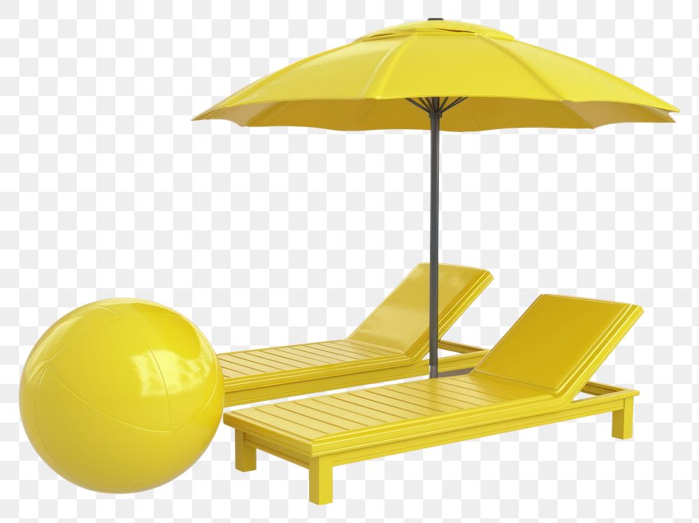 PNG Umbrella summer yellow chair.