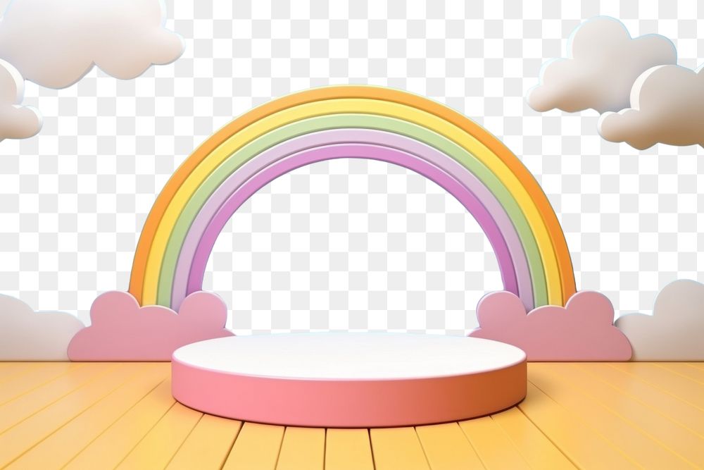 PNG  Rainbow cloud tranquility decoration.