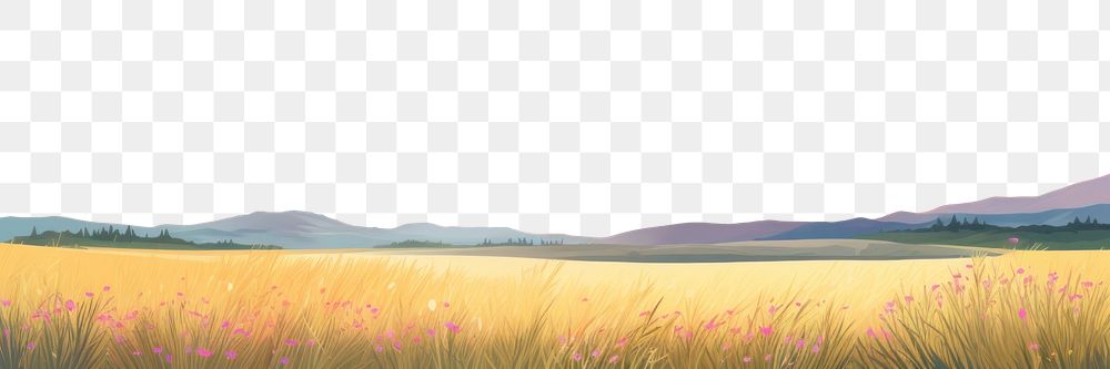 PNG Grassland landscape outdoors horizon. AI generated Image by rawpixel.