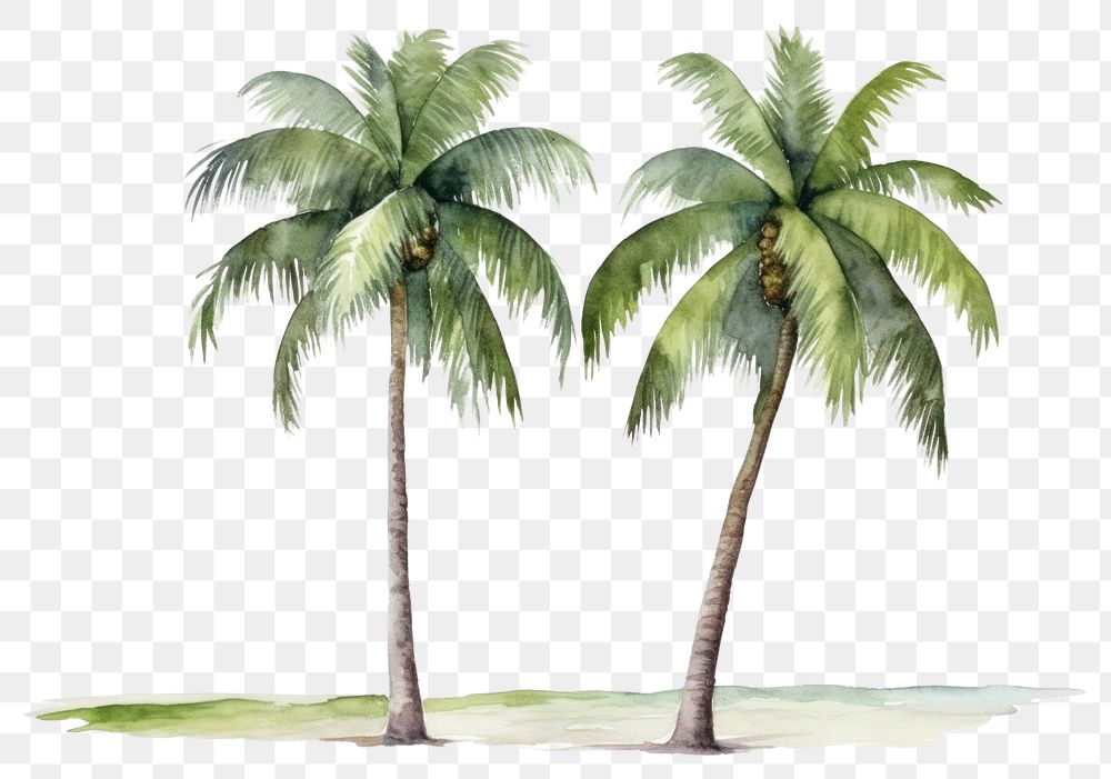 PNG Coconut trees on beach outdoors plant white background