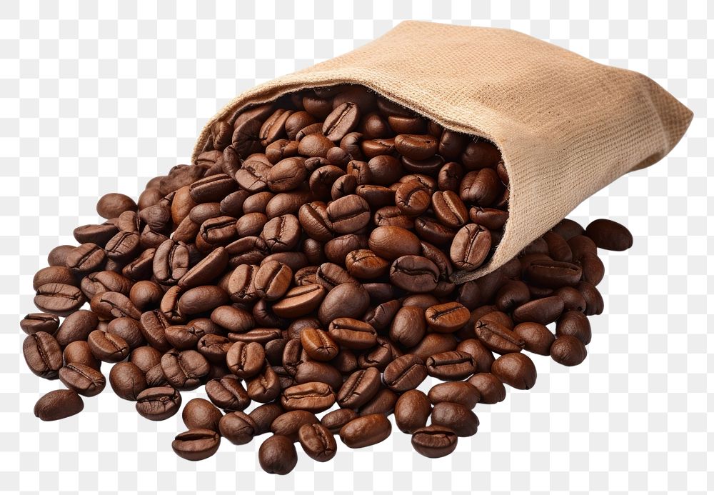 PNG Arabica beans bag Cut Out coffee white background freshness.