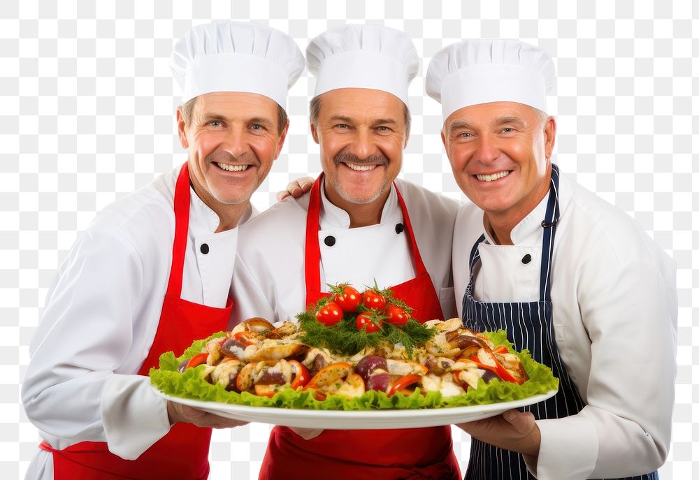 PNG Chefs adult food white background.