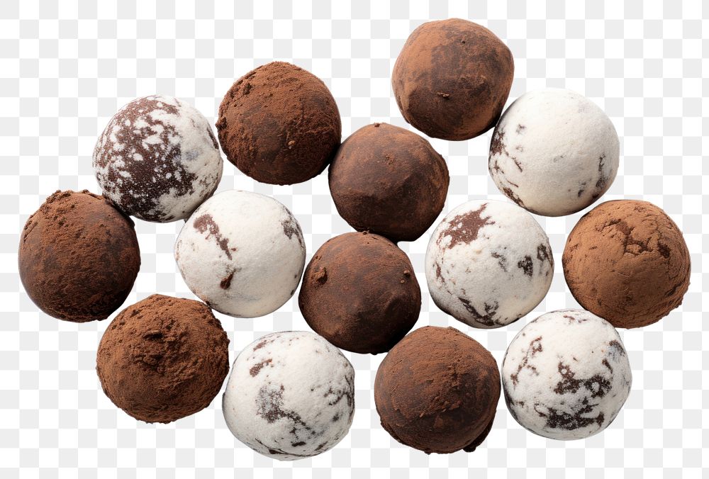 PNG Chocolate truffles dessert food white background.