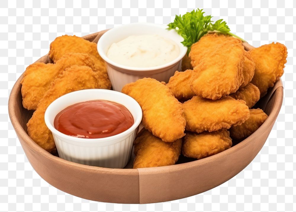 PNG Chicken nuggets ketchup food dip.