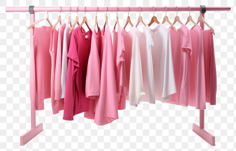 PNG Clothes rack fashion pink white background.