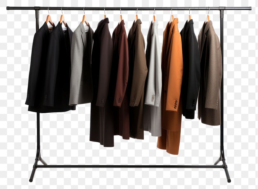PNG Clothes rack fashion coat white background.
