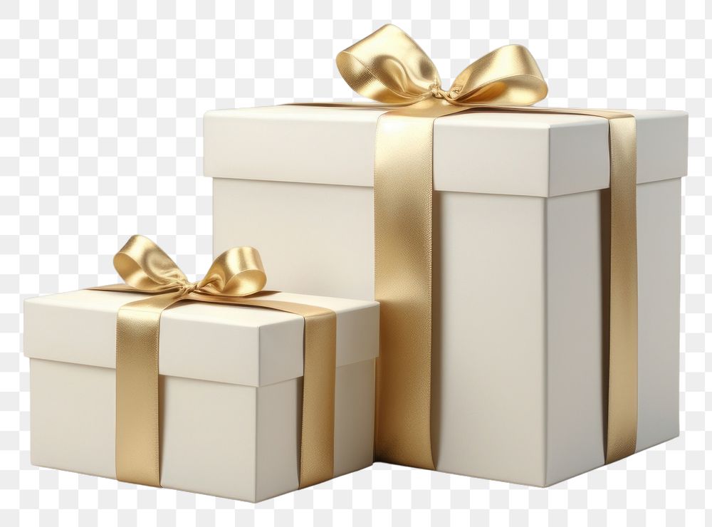 PNG  Box gift ribbon white.