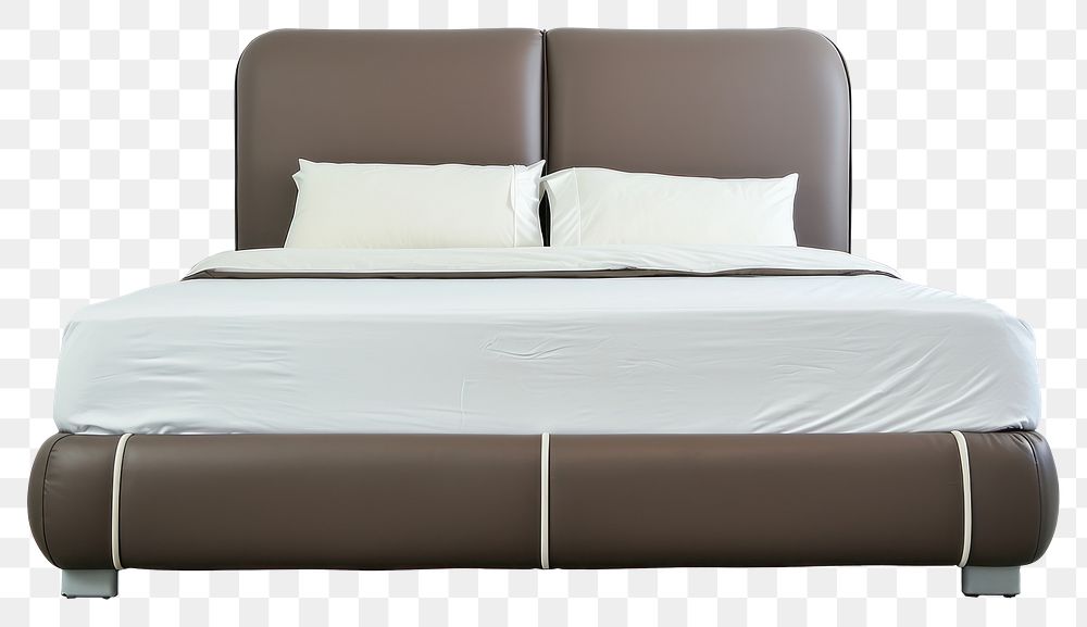 PNG Contemporary bed furniture white background architecture.