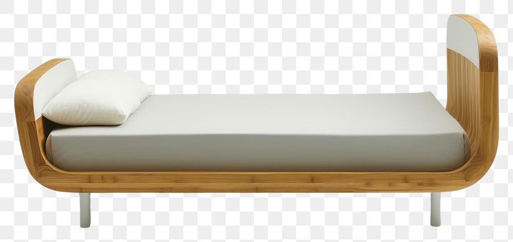 PNG Contemporary bed furniture white white background.