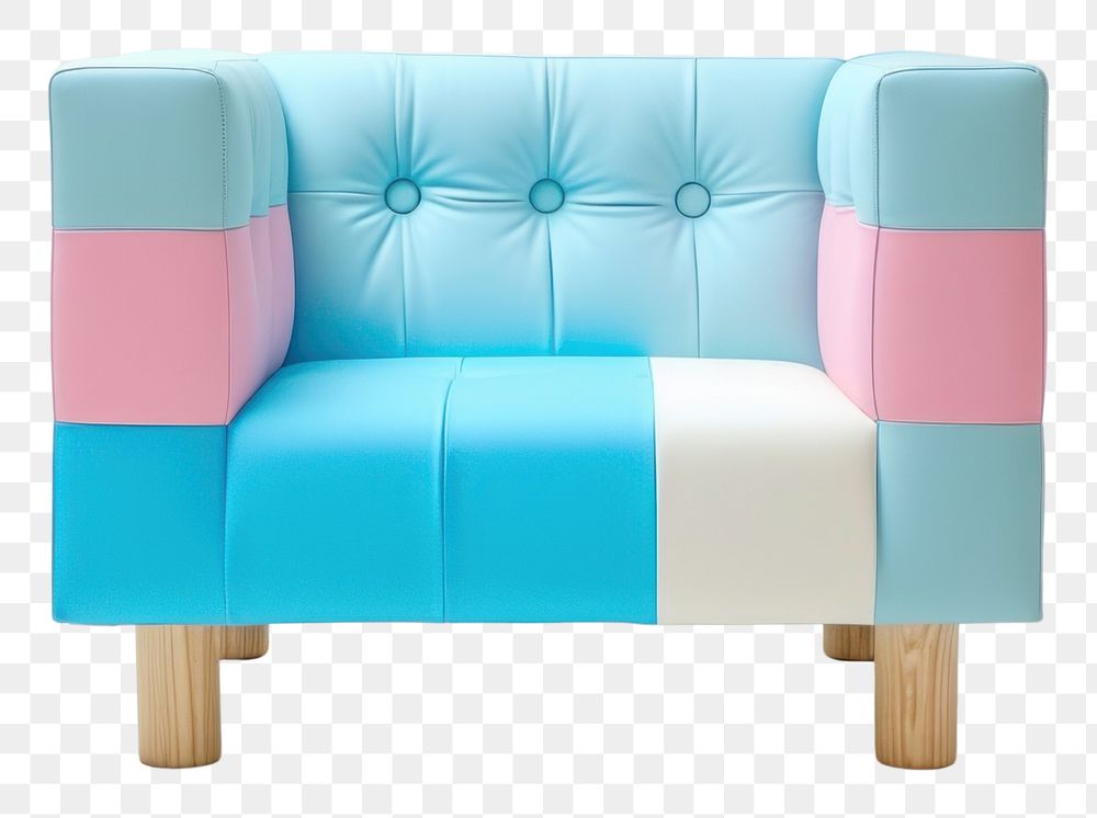 PNG Pastel color armchair furniture white background comfortable.