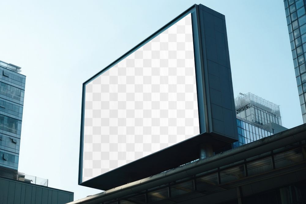 Billboard sign png mockup, transparent design