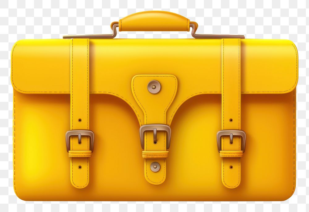 PNG Summer 3d realistic render vector icon Suitcase suitcase yellow briefcase.
