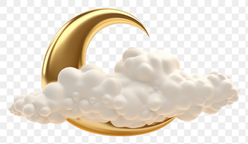 PNG Cloud jewelry gold white background.