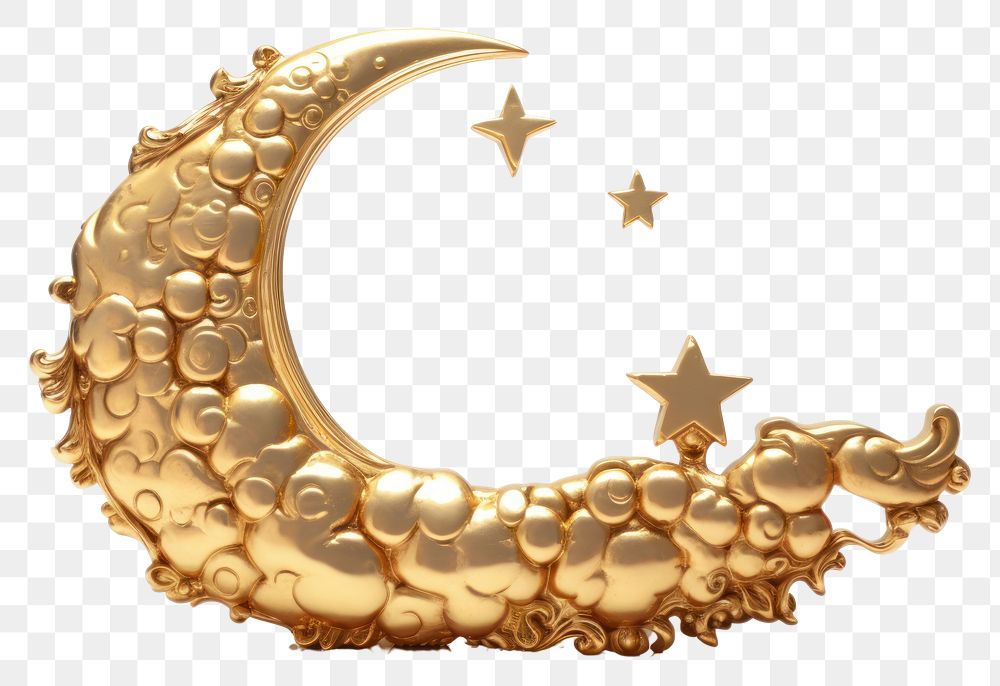 PNG Cloud gold jewelry moon.