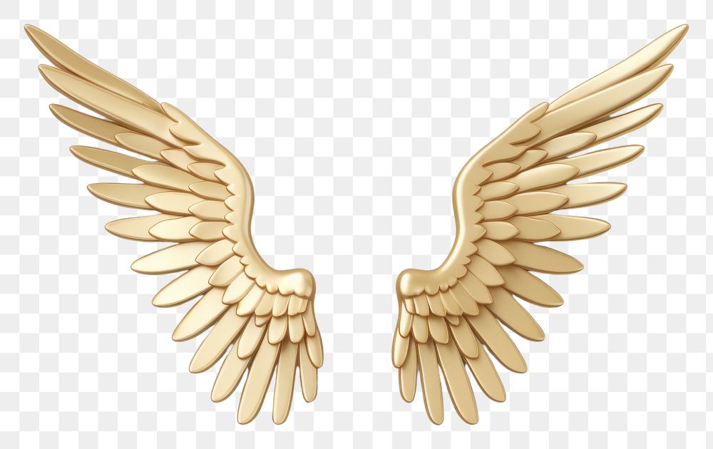 PNG Angel wings gold jewelry bird.