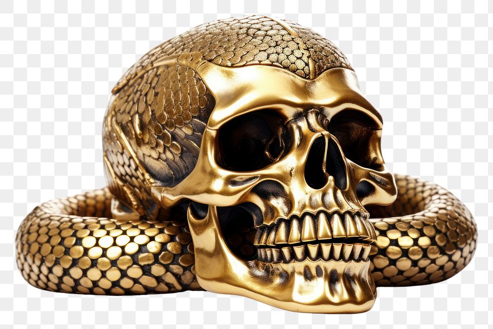 PNG Skull snake reptile gold.