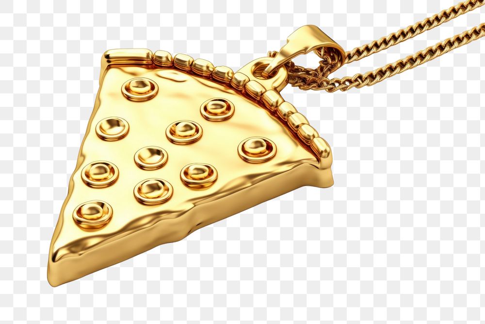 PNG Pizza gold necklace pendant.