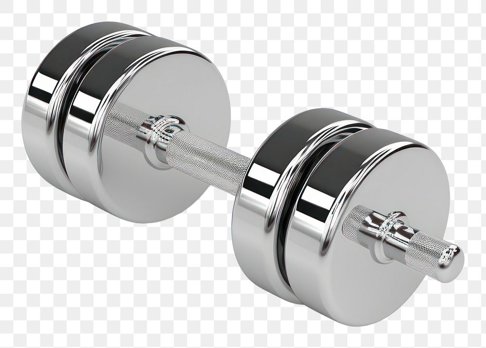 PNG Dumbbell icon Chrome material dumbbell silver gym.