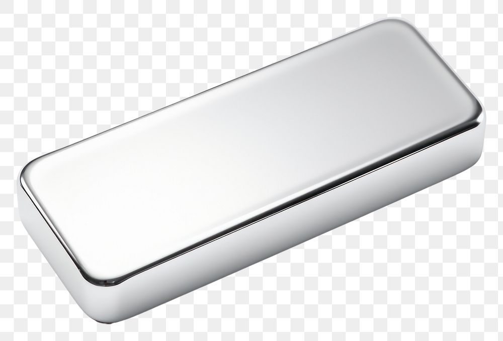 PNG Rectangle Chrome material silver platinum shiny.