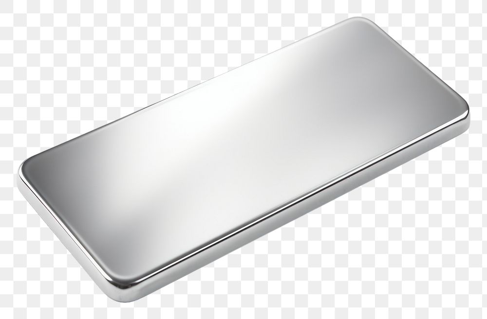 PNG Rectangle Chrome material silver platinum shiny.