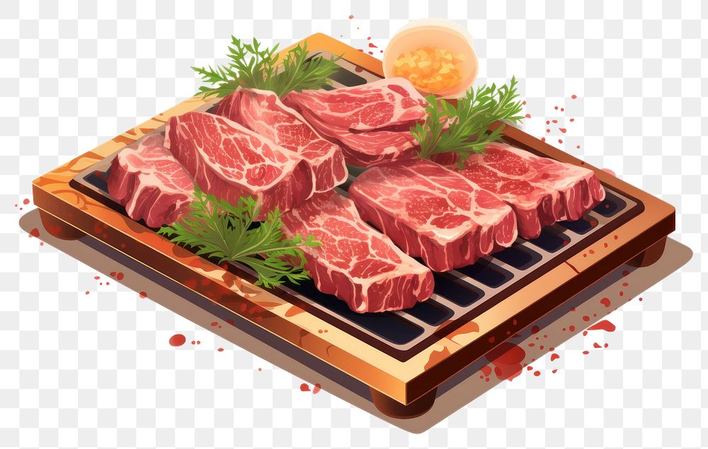 PNG Vector illustration of Japanese yakiniku steak meat beef.