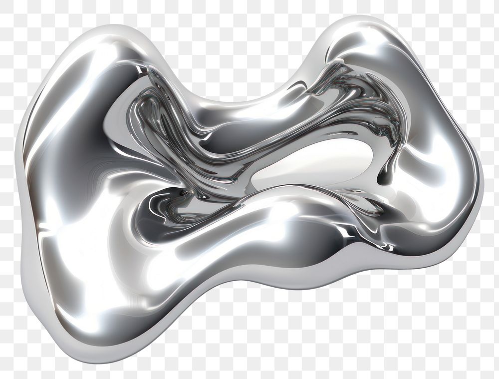 PNG Abstact liquid Chrome material chrome silver shiny.