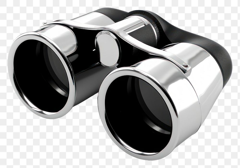 PNG Binoculars Chrome material binoculars silver white background.
