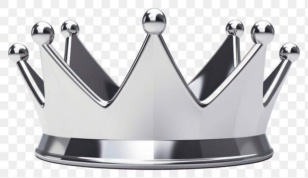 PNG Crown Icon Chrome material crown silver shiny.
