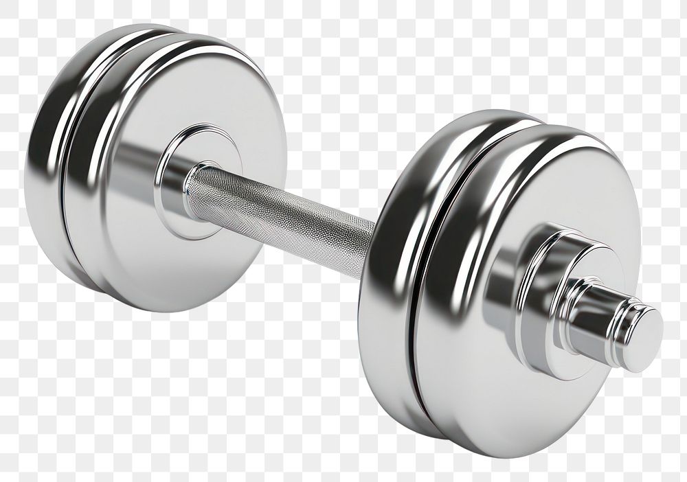 PNG Dumbbell icon Chrome material dumbbell sports gym.